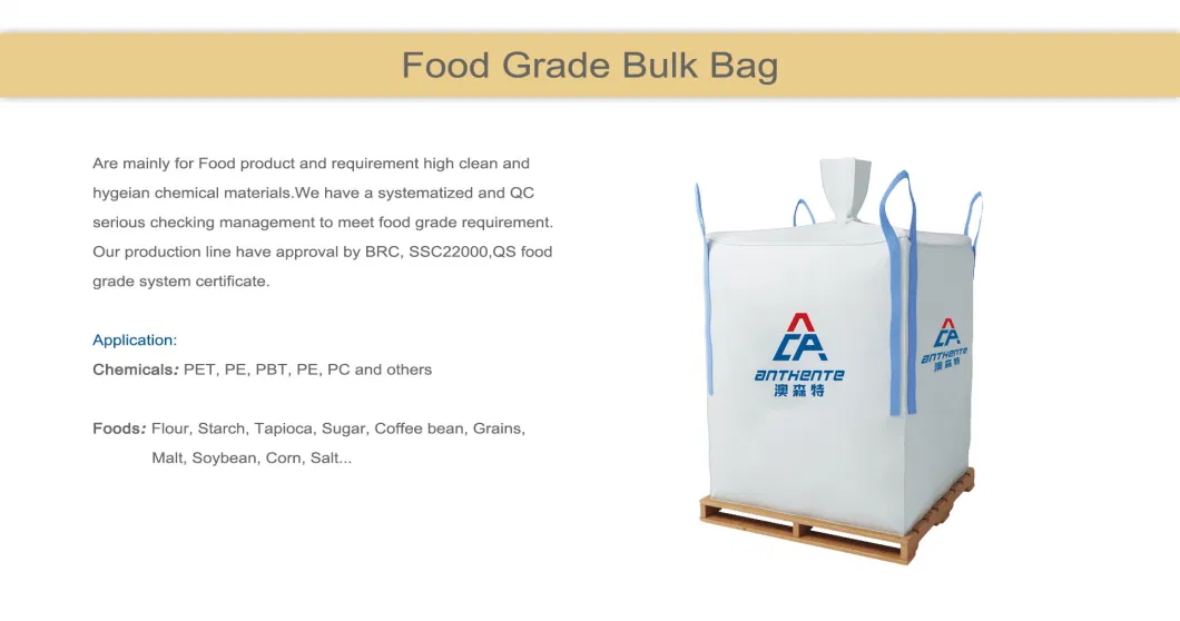 FIBC / PP Woven Big Bag / Bulk Bag / Jumbo Bag / Ton Bag / Q Bag for Food and Chemical Industry